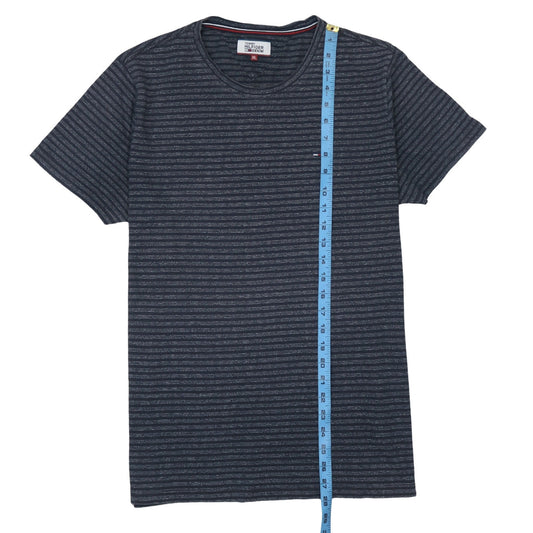 Tommy Hilfiger Men Blue Striped Crew Neck Cotton T-Shirt XL