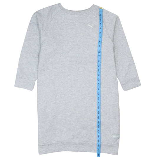 Puma Womens Grey XS Long Sleeve Pullover Sweatshirt Dress