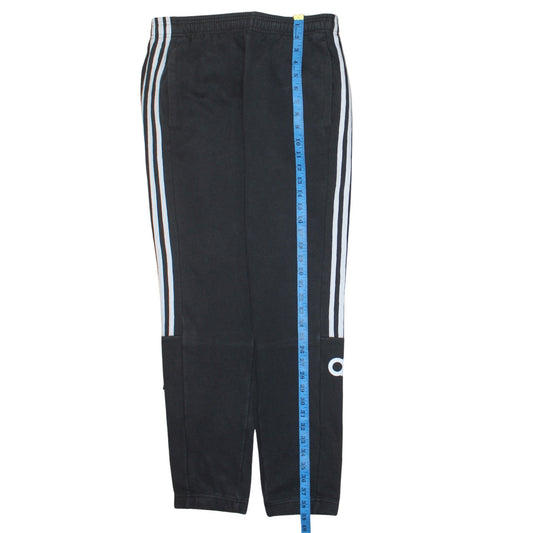 Adidas Mens Black Track Pants M Elastic Waist Tapered Sports Trousers