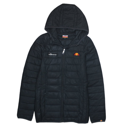 Ellesse Women's Black Hooded Puffer Jacket Size 6 Regular Fit