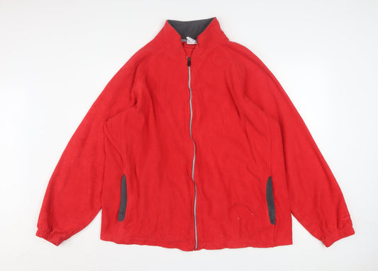Starter Mens Red Fleece Full Zip Jacket XL Regular Fit