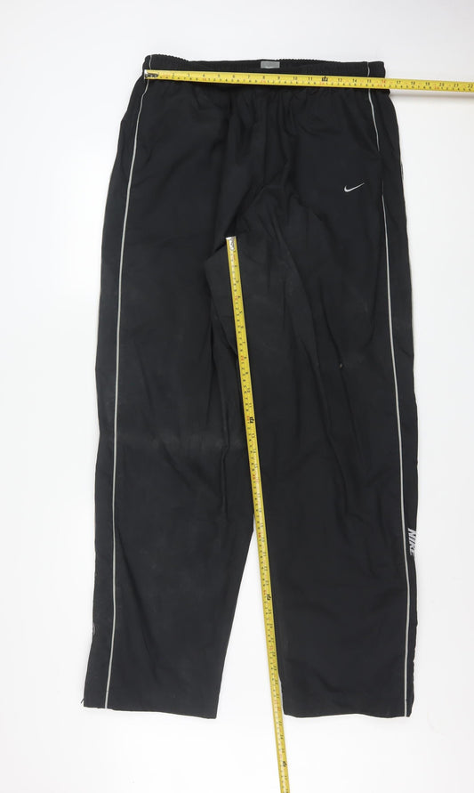 Nike Men's Black 2XL Track Pants Woven Polyester Activewear Trousers