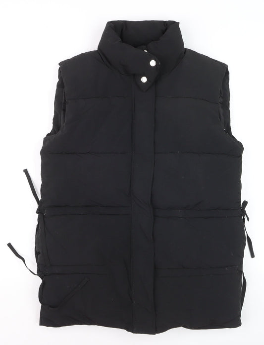 Missguided Women’s Black Puffer Waistcoat Size 6 Sleeveless Quilted