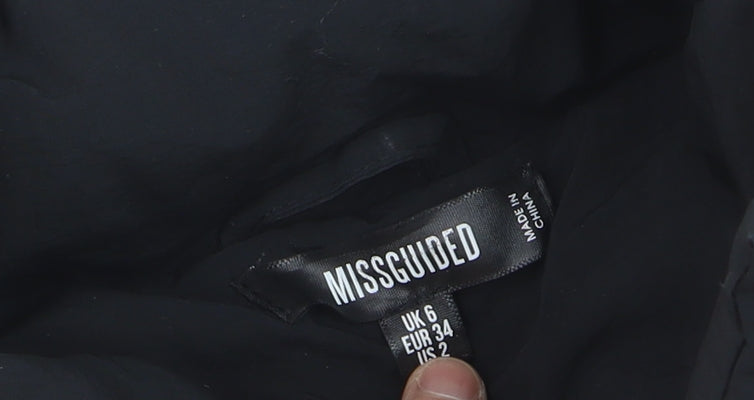 Additional view of Missguided Women’s Black Puffer Waistcoat, size UK 6, Sleeveless Quilted