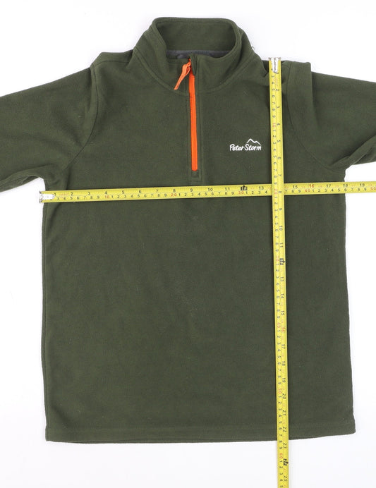 Peter Storm Boys Green Fleece 1/4 Zip Pullover Sweatshirt 10-11 Years