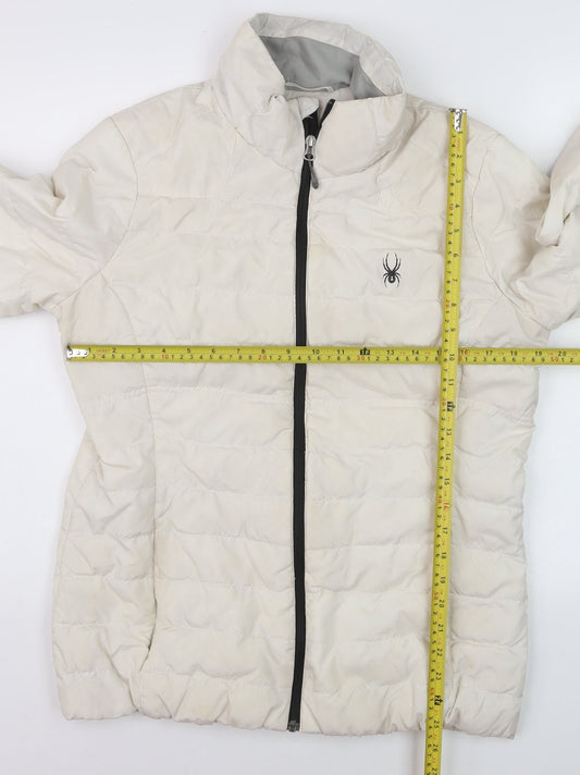 Spyder Women's Ivory Puffer Jacket L Lightweight Down Insulated