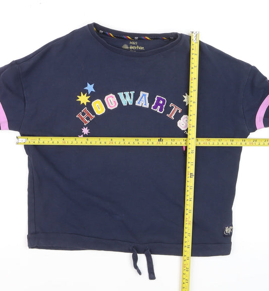 Marks and Spencer Girls Blue Harry Potter Hogwarts Long Sleeve T-Shirt 10-11 Years
