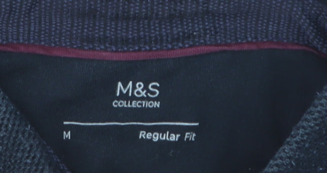 Marks and Spencer Men's Blue Regular Fit Polo Shirt Size M