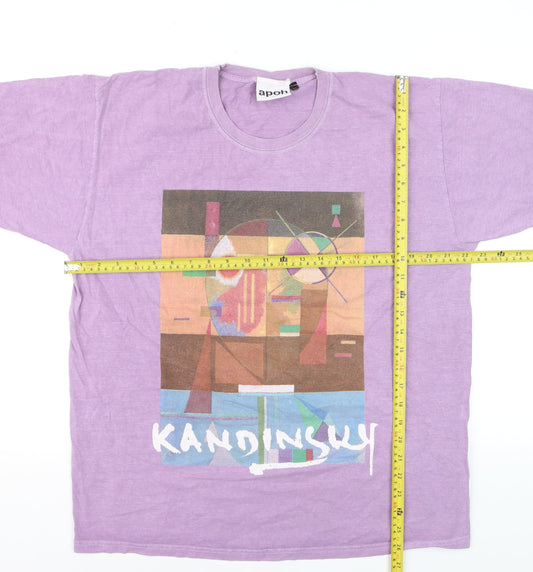 apoh London Men's Purple Kandinsky Art Graphic T-Shirt Size L