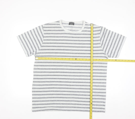 Primark Men’s Grey Striped Crew Neck Short Sleeve T-Shirt Size L