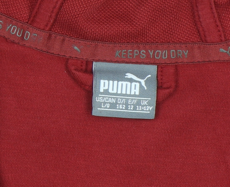Additional view of Puma boys’ red full zip hoodie 11-12 years cotton blend sportswear