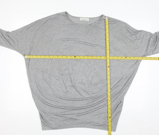 Gallery Women's Grey 3/4 Sleeve Relaxed Fit Jersey Top M