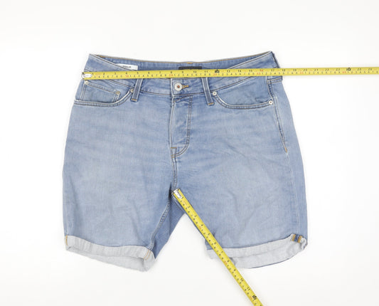 Jack & Jones Men's Light Blue Regular Denim Shorts Size L Casual