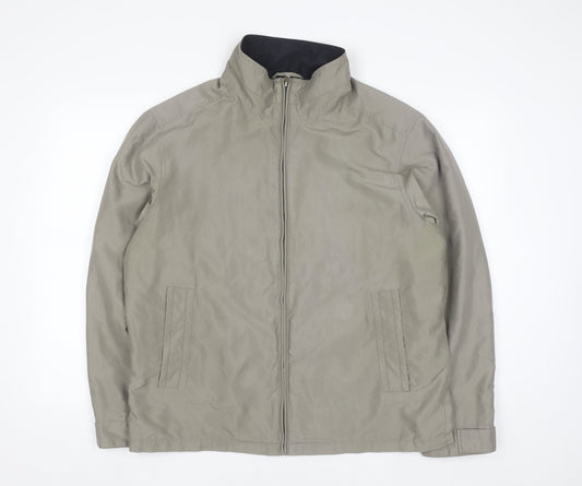 Perry Ellis Portfolio Men's Beige Microfibre Full Zip Jacket L