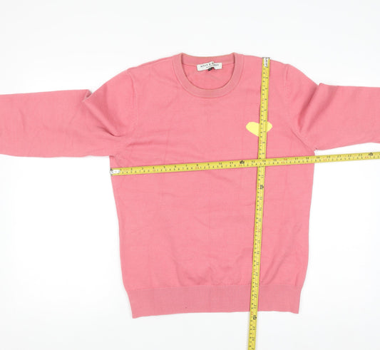 Kelly & Grace Women’s Pink Heart Crew Neck Pullover Jumper Size M