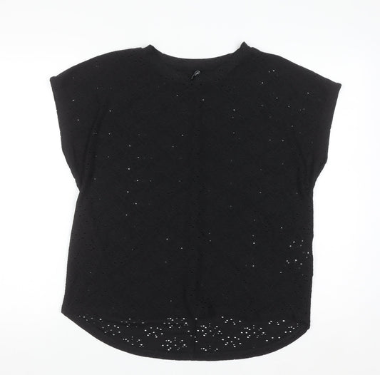 ONLY Women's Black Lace Short Sleeve Blouse Size M