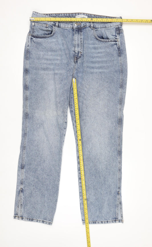 Denim Co. Women's Blue Straight Leg Jeans Size 18 Cotton