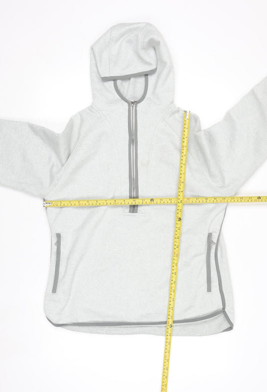 Craghoppers Women Grey Fleece Hooded 1/2 Zip Sweatshirt UK 12