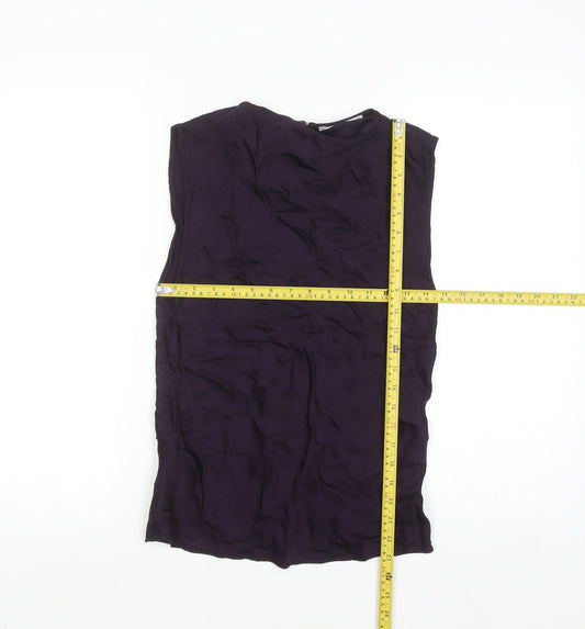 MNG Womens Purple Sleeveless Viscose Blouse Size 8