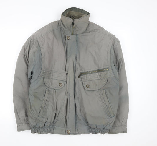 C&A Men's Grey 40 Regular Mid-Length Casual Polyester Cotton Jacket