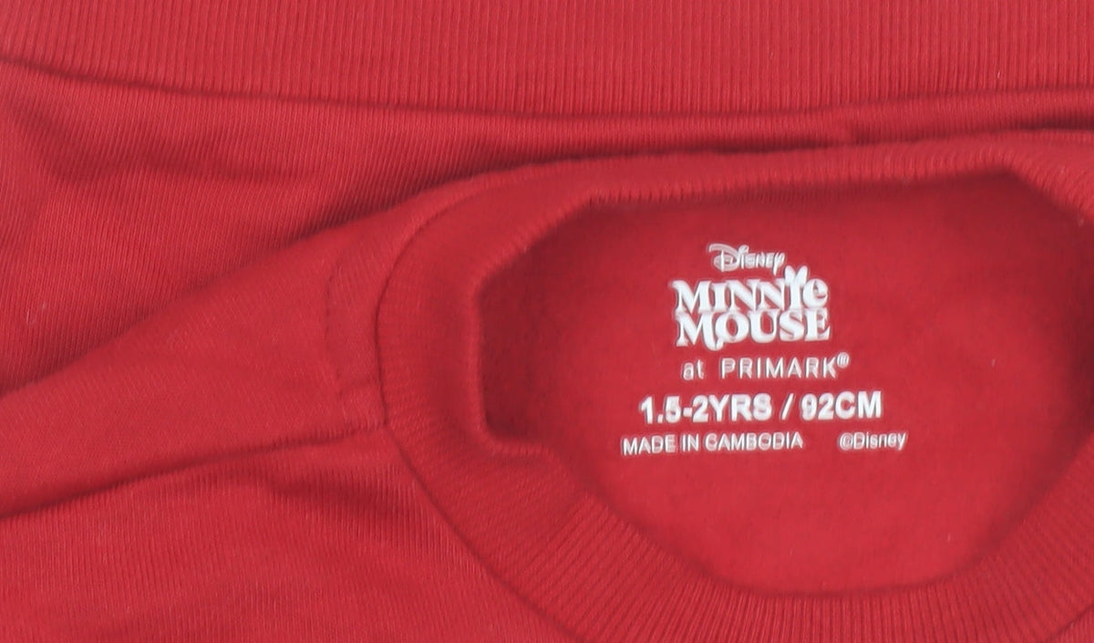Additional view of Disney Minnie Mouse Red Christmas Sweatshirt 18-24M Primark Baby Jumper