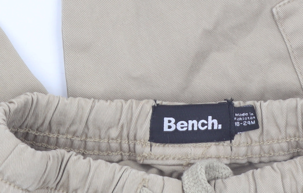 Additional view of Bench unisex baby beige cargo trousers 18-24 months elastic waist twill cotton pants