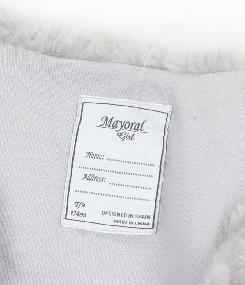 Additional view of Mayoral girls’ grey faux fur waistcoat age 9 years lined soft vest