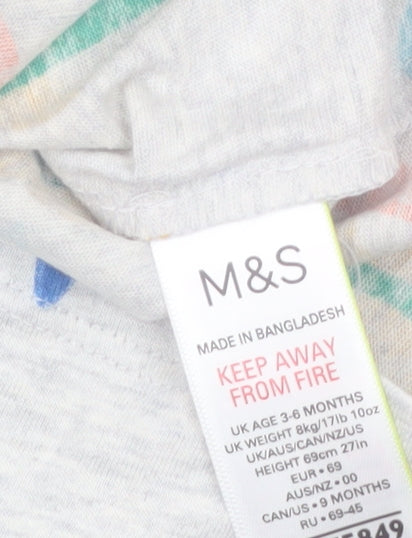 Additional view of Marks & Spencer Baby unisex multicoloured dinosaur long sleeve t-shirt 3-6 months