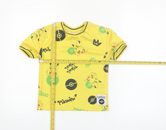 Pokémon Boys Yellow Pikachu T-Shirt 5-6 Years Short Sleeve Graphic Top