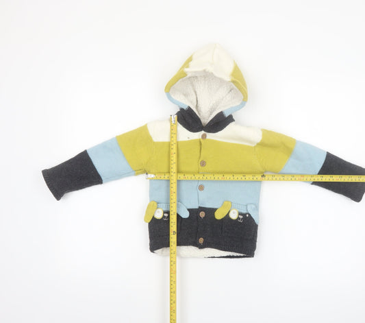 Nutmeg Unisex Baby Multicoloured Hooded Knit Cardigan 18-24 Months