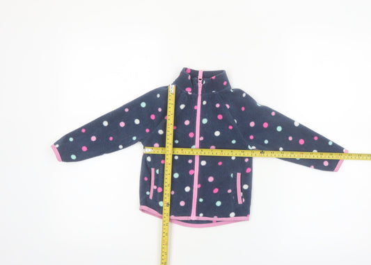 Dunnes Stores Girls Blue Polka Dot Fleece Zip Jacket 18-24 Months