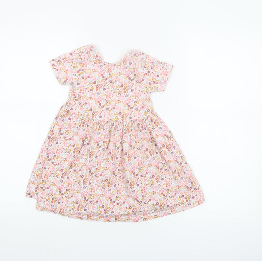 Leigh Tucker Willow Girls Pink Floral Cotton A-Line Dress 3-4 Years
