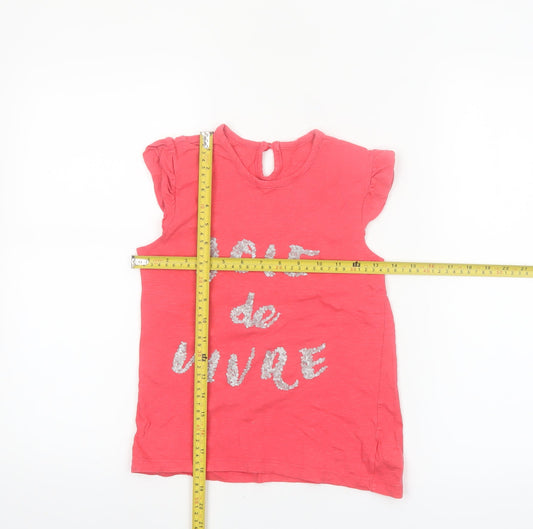 St. Bernard Girls Pink Glitter 'Joie de Vivre' Cotton T-Shirt 8 Years