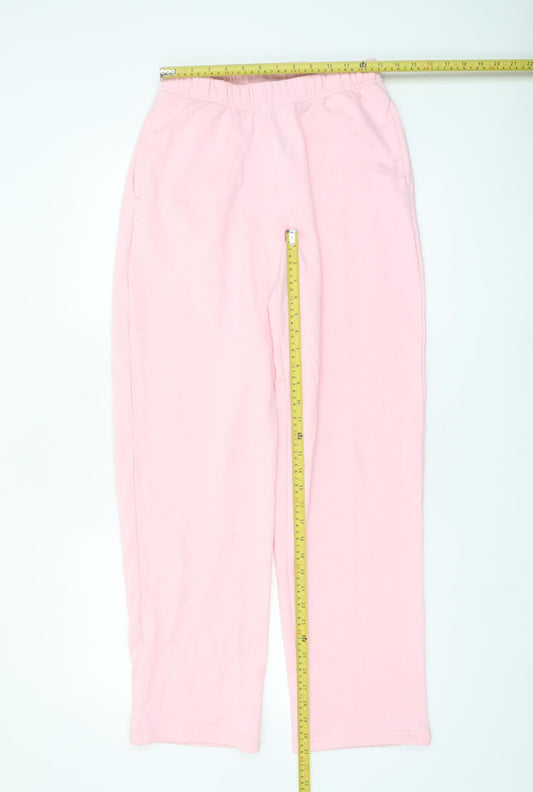 Pieces Womens Pink XS Straight Sweatpants Cotton Blend