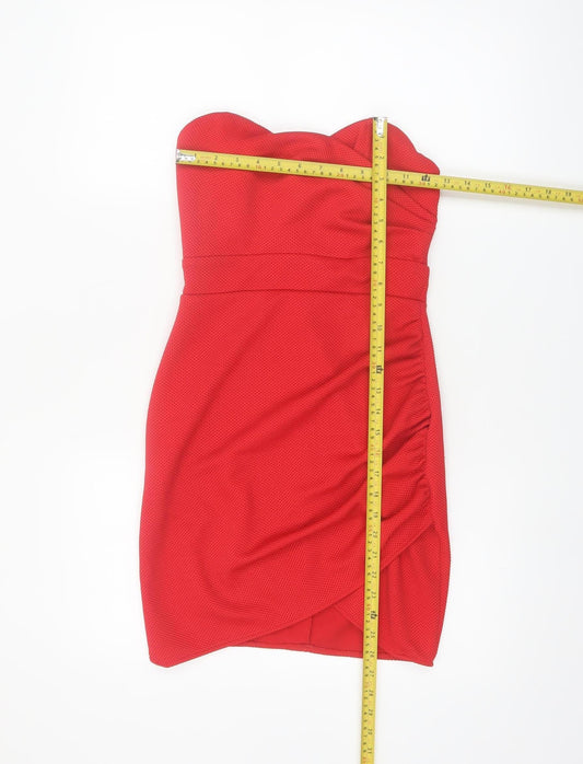 TFNC London Women’s Red Strapless Bodycon Short Dress Size S