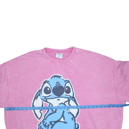 Disney Stitch Pink Pullover Sweatshirt Women L Primark