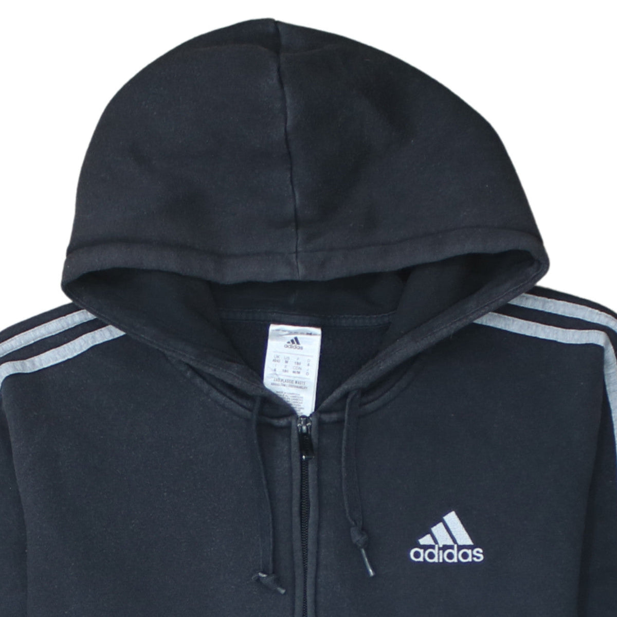 Additional view of Adidas Men's Black Full Zip Hoodie, size M, Sportswear Fleece