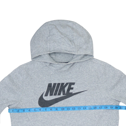 Nike Boys Grey XL Pullover Fleece Hoodie with Logo Graphic Print