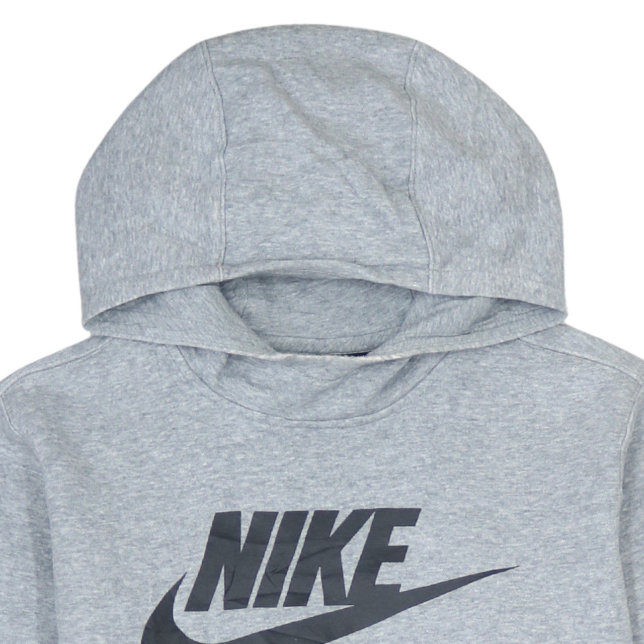 Additional view of Nike boys’ grey xl pullover fleece hoodie with logo graphic print