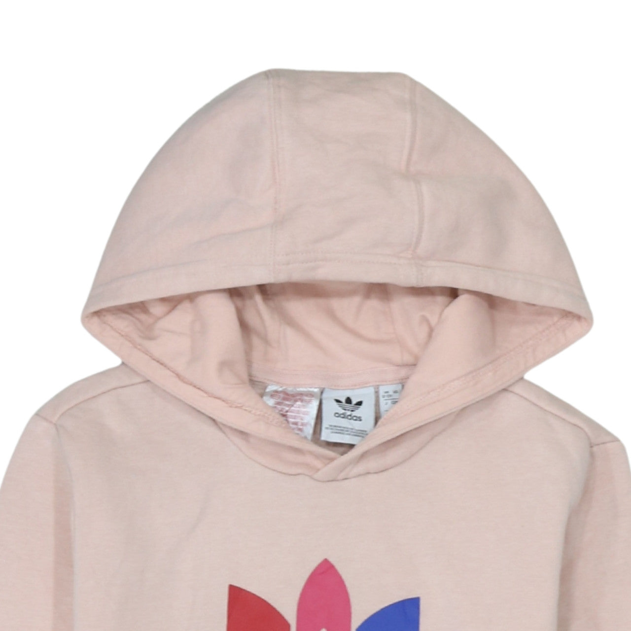 Additional view of Adidas girls’ pink logo pullover hoodie 12-13 years fleece sweatshirt