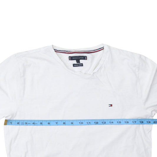 Tommy Hilfiger Men's White Long Sleeve Organic Cotton T-Shirt Size L