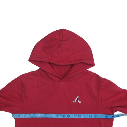 Jordan Boys Red Pullover Hoodie 13-14 Years Fleece Cotton Sweatshirt
