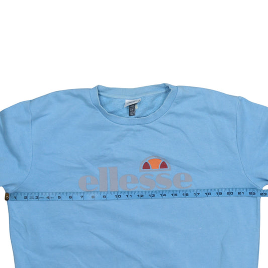 Ellesse Women Blue Crew Neck Pullover Sweatshirt UK M