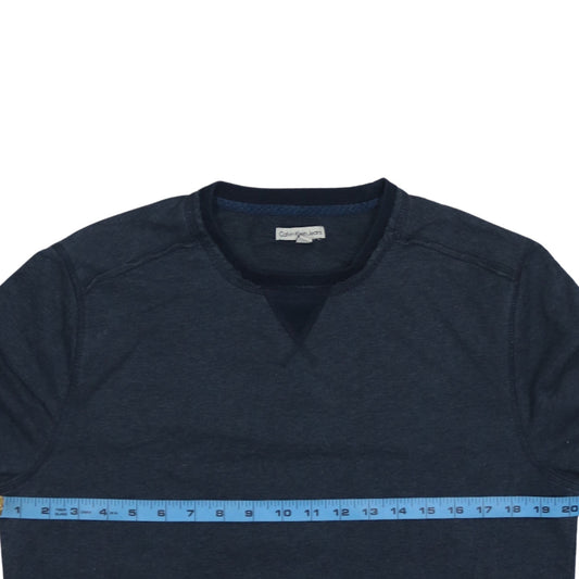 Calvin Klein Jeans Men's Navy Blue Crew Neck Cotton T-Shirt Size S