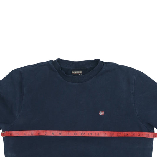 Napapijri Men's Blue Pullover Sweatshirt Medium Crew Neck Classic Style