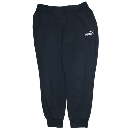 Additional front view of Puma Women Black Jogger Sweatpants, size M, Fleece Elastic Waist