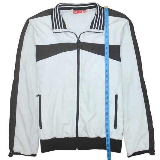 Puma Men's White Black Bomber Jacket Size M Full Zip Sports Style