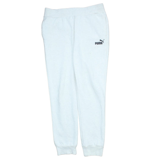 Additional front view of Puma Women White Jogger Sweatpants, size 12, Cotton Blend
