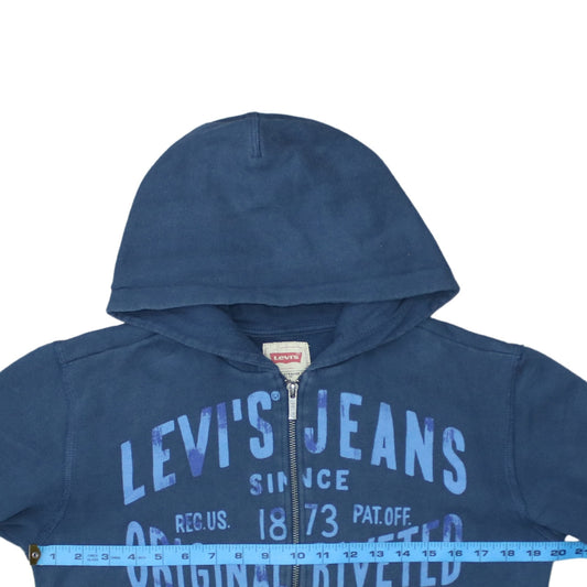 Levi’s Boys Blue Full Zip Hoodie Age 14 – 100% Cotton Graphic Print Casual Top
