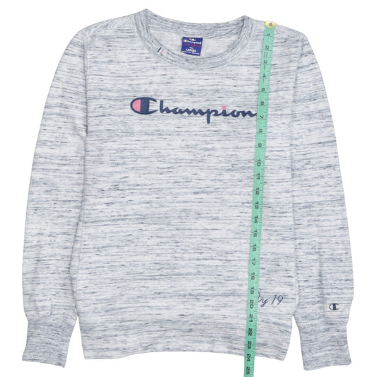 Champion Women’s Grey Marl Pullover Sweatshirt Large Cotton Blend